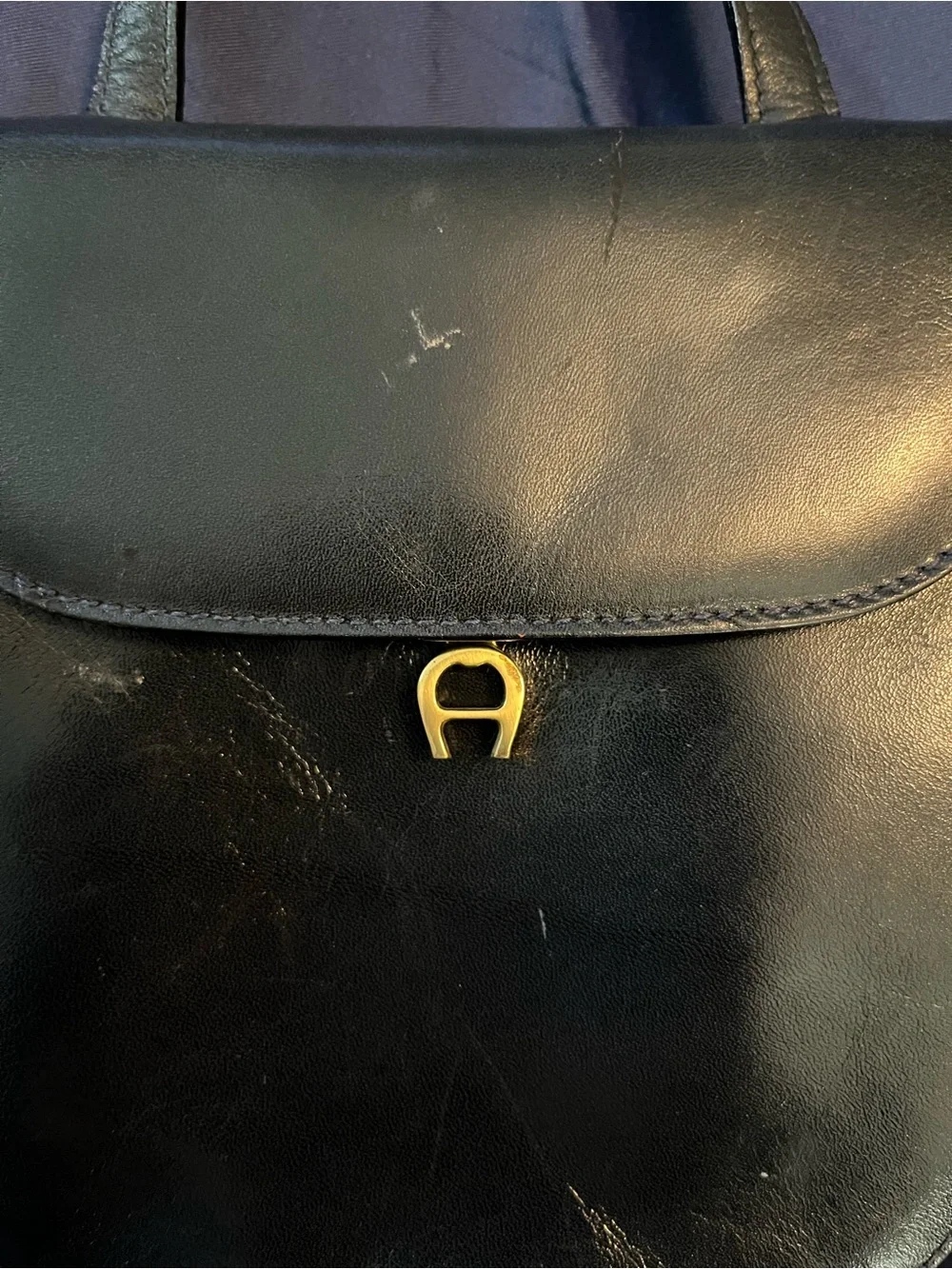 Etienne Aigner Black Leather Saddle Crossbody Bag